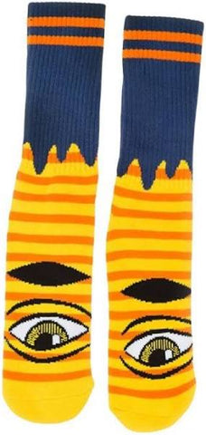 Toy Machine SocksBored Sect Eye Stripe Yellow Navy