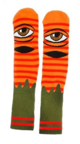 Toy Machine SocksBored Sect Eye Stripe Orange Army